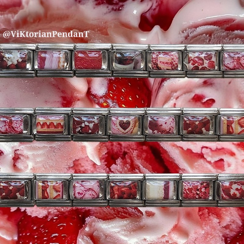 Розовый браслет Strawberry cream cake